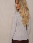 wool fashion Pulover Gri cu Viscoză și Împletitură Decorativă Saviana
