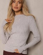 wool fashion Pulover Gri cu Viscoză și Împletitură Decorativă Saviana