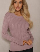 wool fashion Pulover Mov deschis din Viscoză și Textură Decorativă Saviana