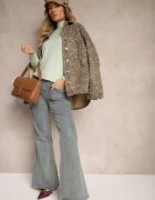 wool fashion Pulover pe gât Mentă cu Relief și Borduri elastice Melovira