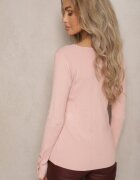 wool fashion Pulover Roz deschis din Viscoză Ornat cu nasturi cu decolteu în V Attecca
