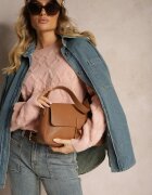 wool fashion Pulover Roz Larg cu croială boxy textură în relief și manșete elastice Elomara