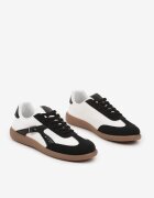 yesmile Adidași Negru-Alb Clasici Tenisi Decorați cu Cataramă Senaniela