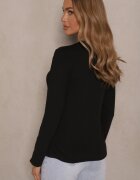 yu & me Bluză Neagră Clasică Longsleeve din Vâscoză Lealindra
