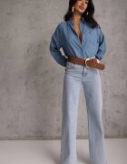 yu & me Cămașă Albastră denim din bumbac și buzunar Worimi