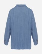 yu & me Cămașă Albastră denim din bumbac și buzunar Worimi