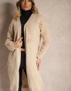 yu & me Cardigan Maro cu Lână și Viscoză Decorat cu Imprimeu Besisia