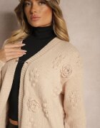 yu & me Cardigan Maro cu Lână și Viscoză Decorat cu Imprimeu Besisia