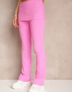 yu & me Compleu Roz în Stil Sportiv Pantaloni Evazați cu Talie Răsfrântă și Tricou Silfina