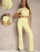 yu & me Compleu sport Galben Pantaloni și Tricou Decorat cu șiret Lumileine
