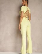 yu & me Compleu sport Galben Pantaloni și Tricou Decorat cu șiret Lumileine
