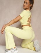 yu & me Compleu sport Galben Pantaloni și Tricou Decorat cu șiret Lumileine
