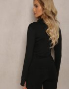 yu & me Czarna Dopasowana Bluza w Sportowym Stylu na Suwak Veralia