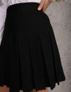 yu & me Fustă Neagră High Waist cu Viscoză Decorată cu Pliuri Coroxera