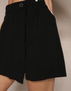 yu & me Fustă-Pantaloni scurți Neagră din In și Bumbac cu Pliu Decorativ Sallera