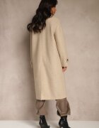 yu & me Palton Elegant Bej din Lână și Vâscoză cu Croi Dublu Oversize Tilisana
