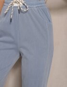 yu & me Pantaloni Albaștri cu Bumbac Viscoză și Legătură Decorativă Orrivaria