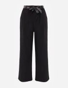 yu & me Pantaloni Bleumarin Bumbac-Vâscoză Wide Leg cu curea tip eșarfă Arlethia