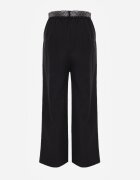 yu & me Pantaloni Bleumarin Bumbac-Vâscoză Wide Leg cu curea tip eșarfă Arlethia