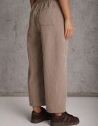 yu & me Pantaloni Casual Barrel High Waist cu elastic și tip cravată în talie Janesa Bej