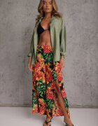yu & me Pantaloni Casual de vară cu flori decorati cu decupaje Artima Negri