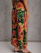 yu & me Pantaloni Casual de vară cu flori decorati cu decupaje Artima Negri