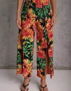 yu & me Pantaloni Casual de vară cu flori decorati cu decupaje Artima Negri