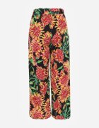yu & me Pantaloni Casual de vară cu flori decorati cu decupaje Artima Negri
