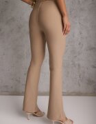 yu & me Pantaloni clopot textili Bej cu lanț decorativ Amelana