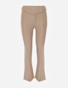 yu & me Pantaloni clopot textili Bej cu lanț decorativ Amelana