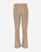 yu & me Pantaloni clopot textili Bej cu lanț decorativ Amelana