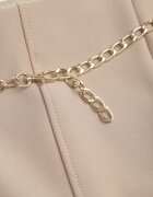 yu & me Pantaloni clopot textili Bej cu lanț decorativ Amelana
