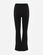 yu & me Pantaloni evazați Negri cu Talie Înaltă din Viscoză și Bumbac cu Elastic în Talie Lertidra