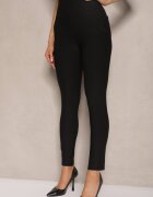 yu & me Pantaloni Negri tip Skinny cu elastic în talie și buzunare Rizeena