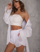 yu & me Pantaloni scurți albi în stil sportiv cu plasă și căptușeală Elishka