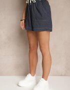 yu & me Pantaloni scurți Bleumarin cu Talie Înaltă din Vâscoză cu Croi Clasic cu Buzunare și Legătură Raletta