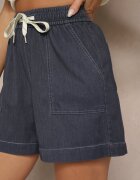 yu & me Pantaloni scurți Bleumarin cu Talie Înaltă din Vâscoză cu Croi Clasic cu Buzunare și Legătură Raletta