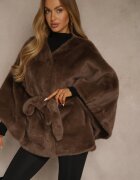 yu & me Poncho Maro Pufos Decorat cu curea Monareva