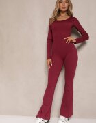 yu & me Salopetă Visinie Bodycon cu cupe întărite și decupaje la spate Calinori