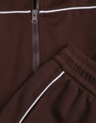 yu & me Set de trening din bumbac pantaloni și bluză cu fermoar decorat cu lampasuri Azaca Maro