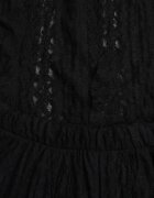 yu & me Set Eteric Negru cu Dantelă și Volane Top și Pantaloni Wide Leg Pretilaine