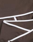 yu & me Set fitness: pantaloni flare hanorac și top cu paspoal decorativ Quintela Maro