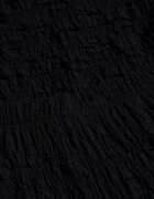 yu & me Set Negru Pantaloni Wide Leg și Top cu guler înalt și Drapaj în Talie Meridone