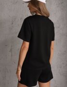 yu & me Set Sport Negru Din bumbac și vâscoză Tricou și Pantaloni scurți Areinna