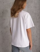 yu & me T-shirt oversize din bumbac decorat cu aplicații pătrate Evesilea Alb