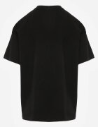 yu & me T-shirt oversize din bumbac decorat cu aplicații pătrate Evesilea Negru