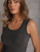 yu & me Top Viscoz Gri Cambrat cu Decolteu Pătrat Fără Mâneci Bilincja