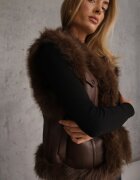 yu & me Vestă fără mâneci cu blăniță și imitație de buzunare Nimvana Maro