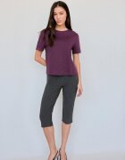 Stradivarius B01 Tricou Basic Regular Fit Heavy Weight Purpuriu M