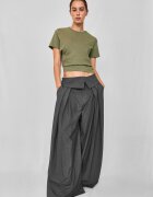 Stradivarius B02 Tricou Basic Regular Fin La Atingere Kaki Xs